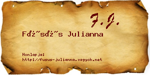 Füsüs Julianna névjegykártya